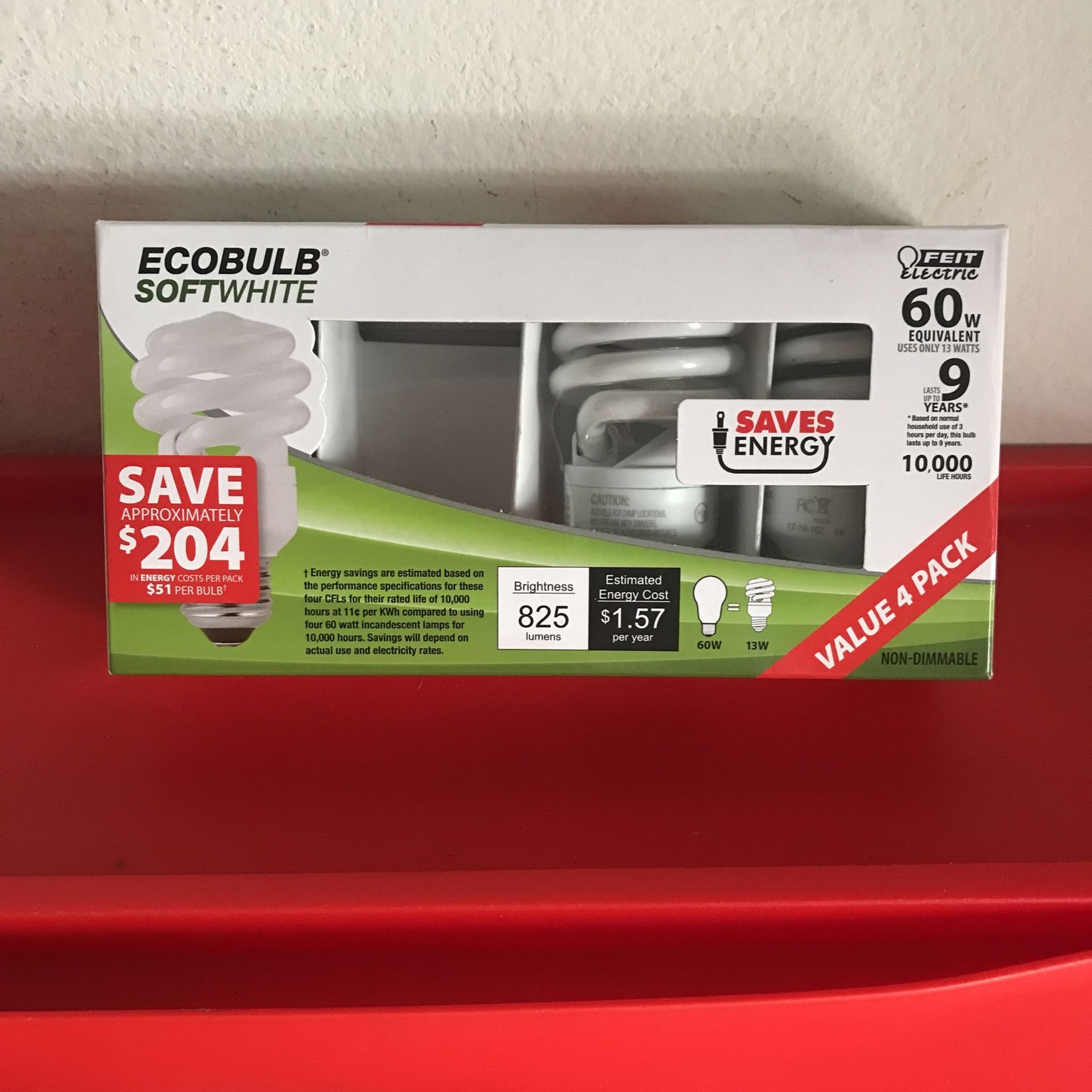 Feit Ecobulb Soft White 60w Equivalent (Uses 13w)