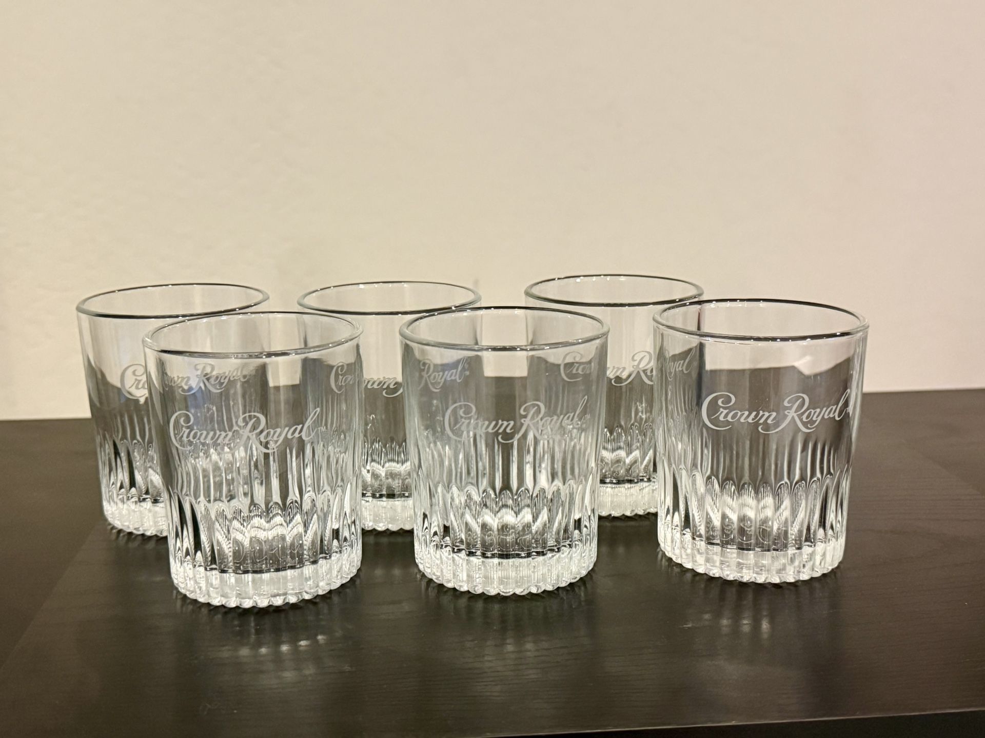 Crown Royal Etched Logo Whiskey Glasses  - Set of 6 