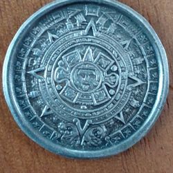 Mexican Aztec Calendar Charm .925
