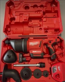 M12 cordless drain cleaning air snake air gun kit with 3.0ah battery battery and attachment with hard box and drill / driver asking 370 $ obo