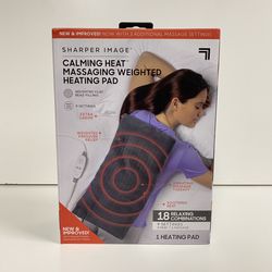 Sharper Image Calming Heat Massaging Weighted Heating Pad New Sealed in Box