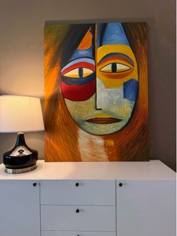 Oil painting, mid century modern