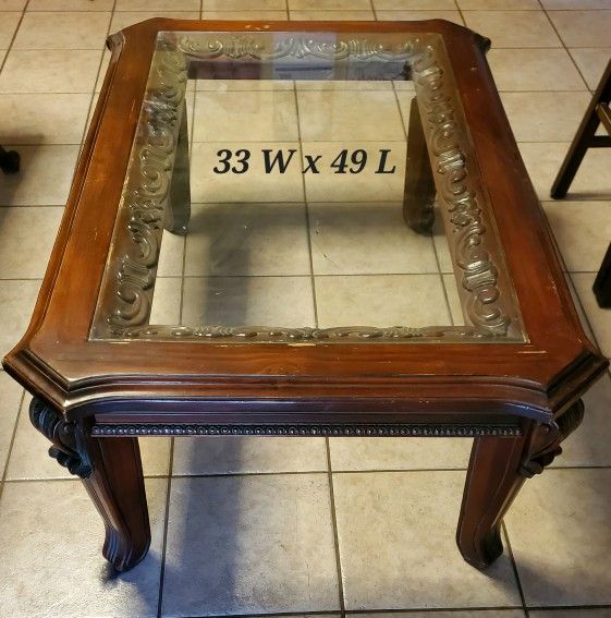 Wood And Glass Coffee Table
