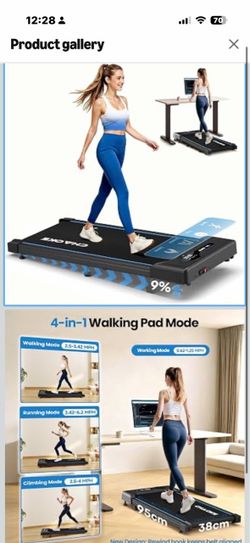 CHAOKE Walking Pad Treadmill for Home, 6.2MPH Under Desk Walking Pad with 9% Incline for Office Small Spaces, 2.75HP Quiet Running Machines, Remote Co