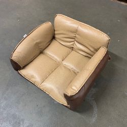 NEW $55 Large Folding Armrest Dog Pet 40” Sofa Bed Lounge Couch Faux Leather, Light Brown