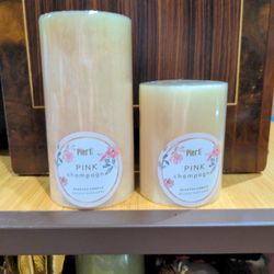 Pink Champagne Pillar Candles From Pier One