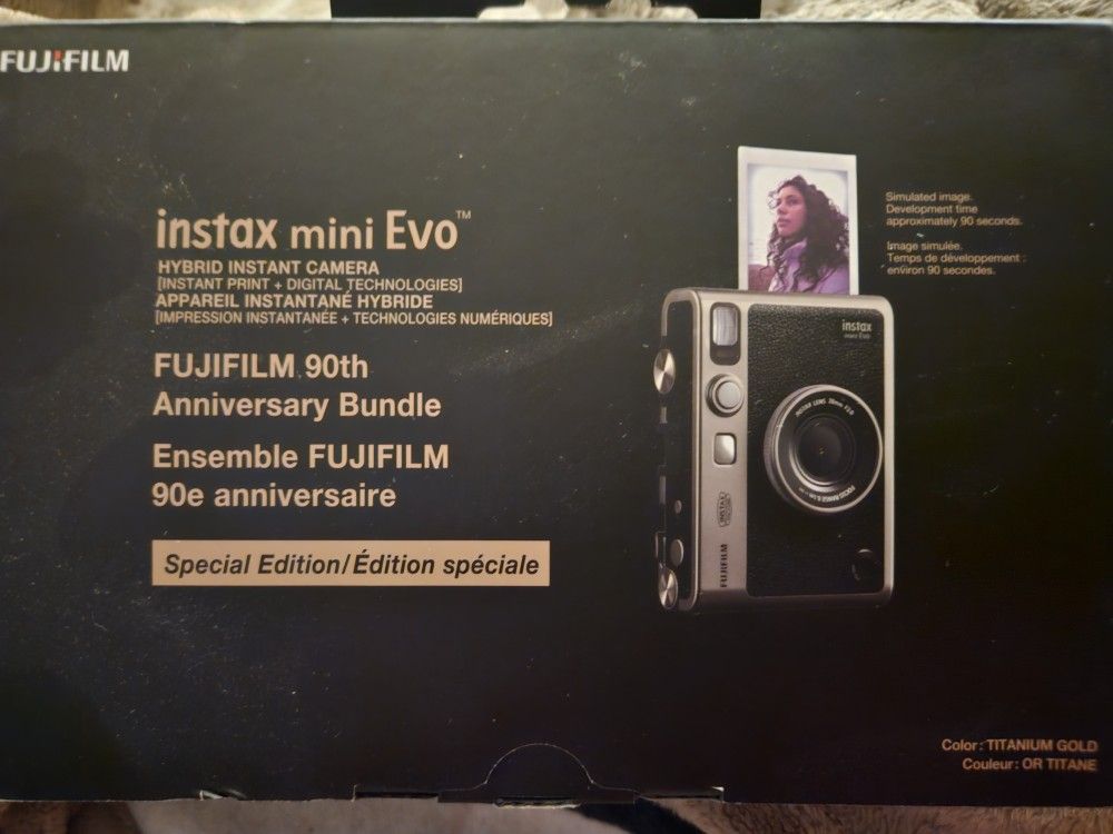 FUJIFILM INSTAX MINI EVO Limited Edition Hybrid Instant Camera Bundle (Titanium Gold)