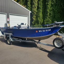 14FT DUROBOAT ALUMINUM BOAT 30HP HONDA GALVANIZED TRAILER 
