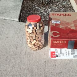 Large Plastic Container of Wine Corks for Crafts 