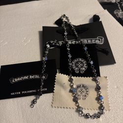 Vintage Chrome Hearts Dice Dices Necklace 22inch & 7.5 in bracelet Set NEW SET