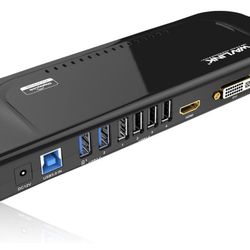 Wavlink USB 3.0 Universal Docking Station Dual Video Monitor Display DVI HDMI VGA Gigabit Ethernet, Audio, 6 USB Ports for Laptop, Ultrabook and PCs