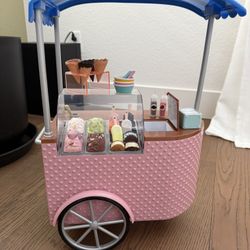 Our Generation Two Scoops Ice Cream Cart playset for 18-inch dolls