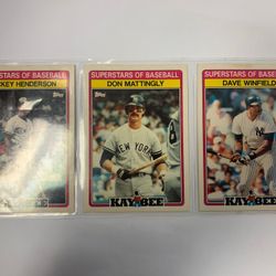 Topps 1989 KayBee Superstars Of Baseball Henderson- Mattingly And Winfield 