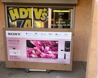85 TV Sony smart 4K HDTV 120 Hz a full array LED TV $55 down on Financing for delivery six month warranty