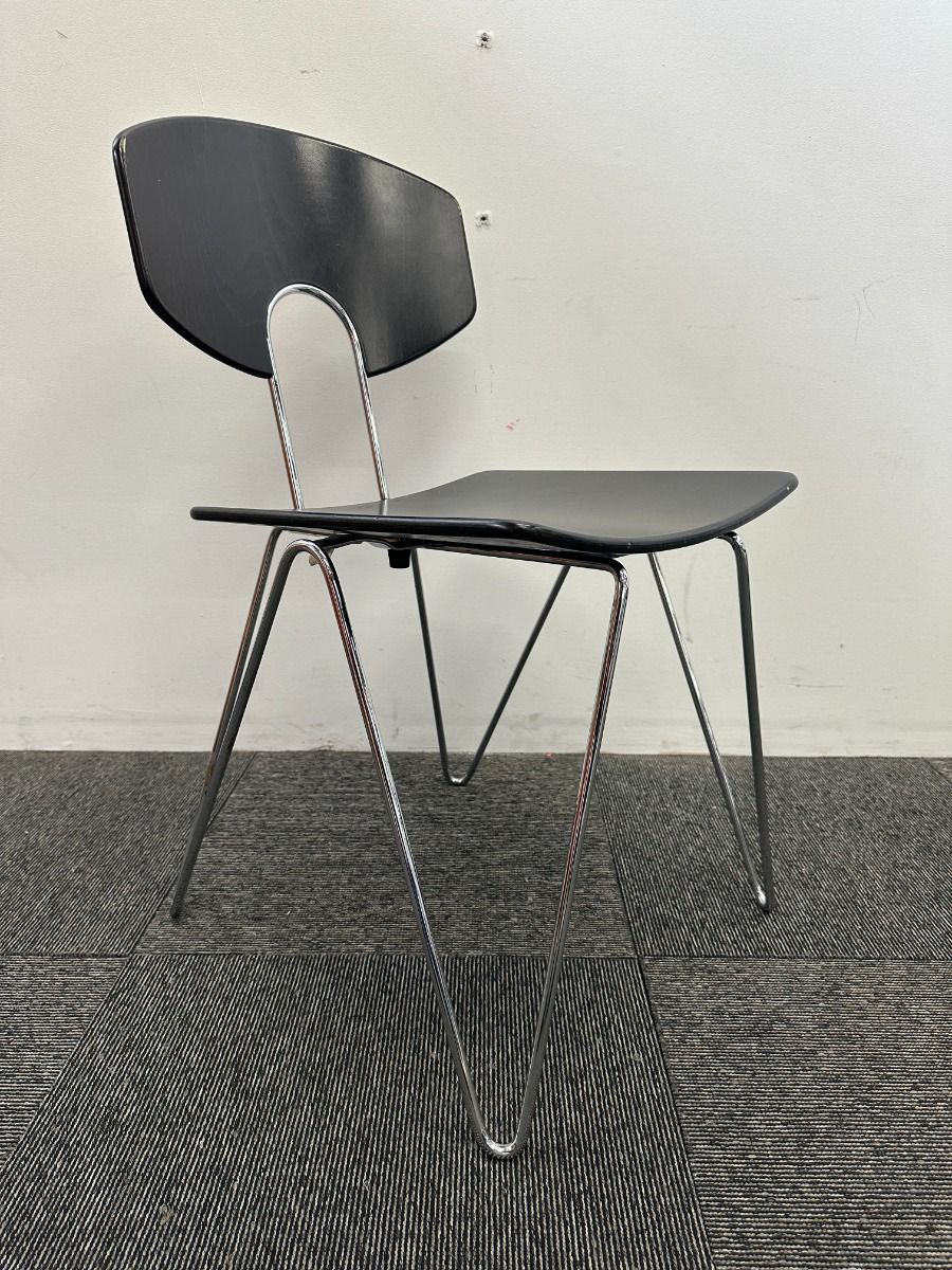 Kusch & Co Mikado 1800 Stackable Side Chairs by Walter Leeman, Oval Back