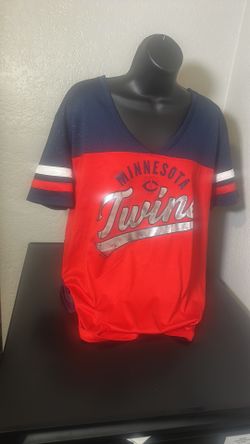 Minnesota Twins Red and Blue Women’s V-Neck Jersey