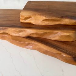 Handcrafted Live Edge Floating Shelves — Solid Suar Wood, Heavy-Duty