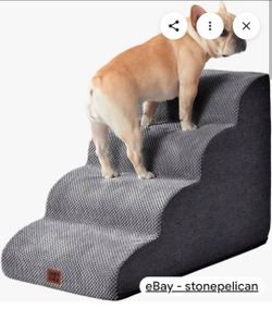 NEW Eheyciga 4-Step Curved Dog & Cat Pet Stairs 20" H
