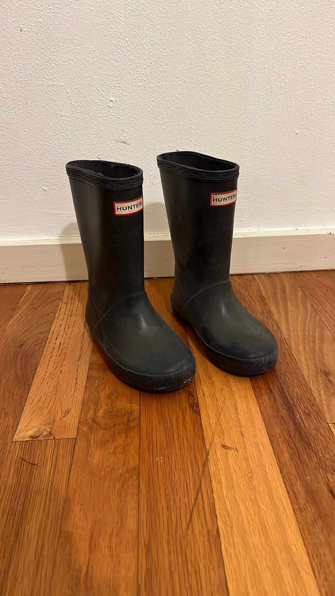 Hunter Rubber Boots Rain Navy Black Kids Child Size 10