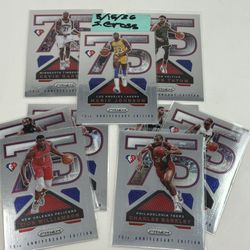 🏀NBA 75TH LOGO 2021-22 NBA PRIZM 💎 (9of11) SP Magic Luka Tatum Duncan Wade Barkley KG Harden Zion