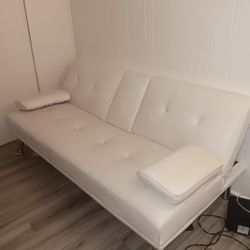 White Leather Futon
