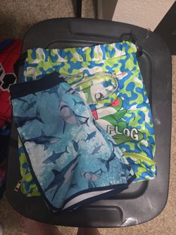 Swim trunks and bag