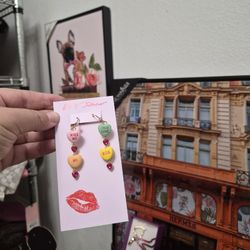 Betsey Johnson Multicolor Heart Earrings