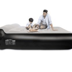 SBUSFGT Queen Air Mattress with Built-in Pump, Portable Waterproof Inflatable Bed for Camping & Travel, 660lb Capacity