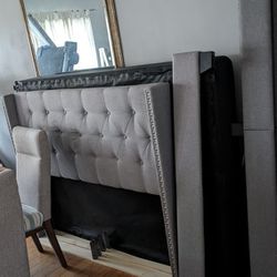 Full Size Bed Frame With Box Frame ( No Mattress Included)