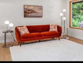Mid-Century Modern Velvet Sofa