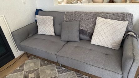 Modern Grey 72” Convertible Sofa Bed