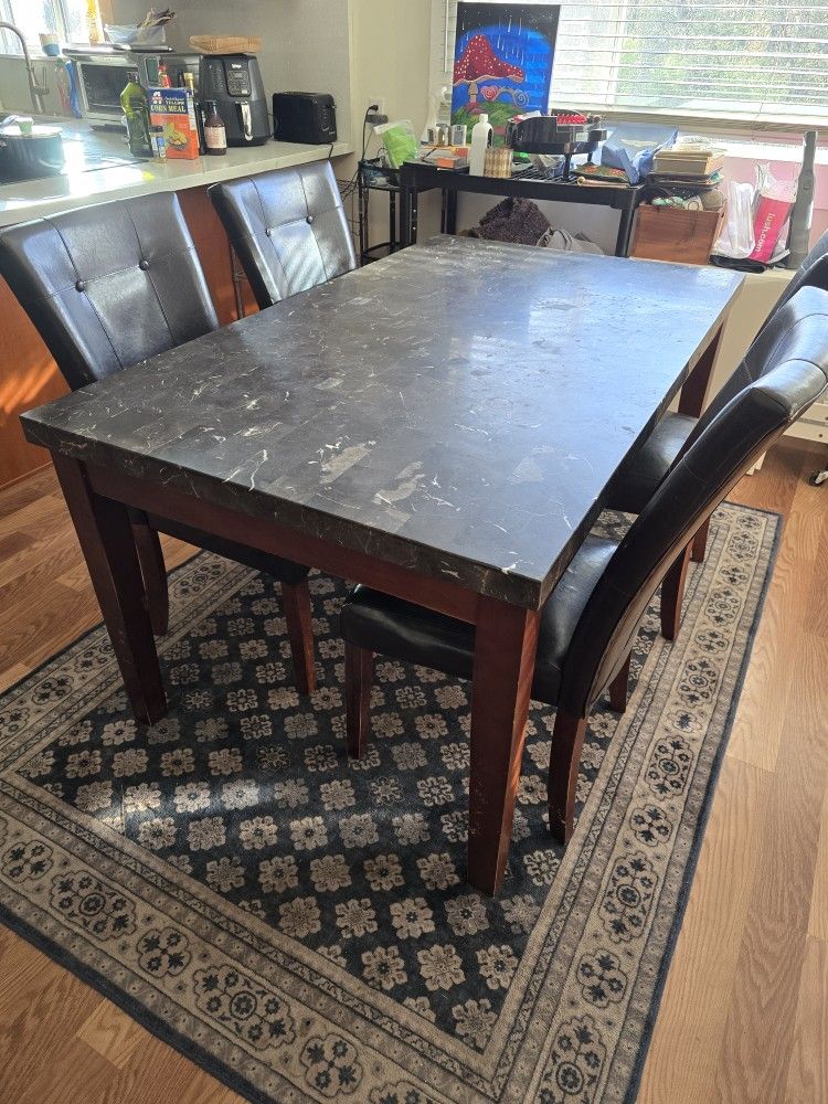 Charcoal Granite Dining Room Table 