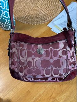 Vintage Y2K suede cloth coach bag and wallet