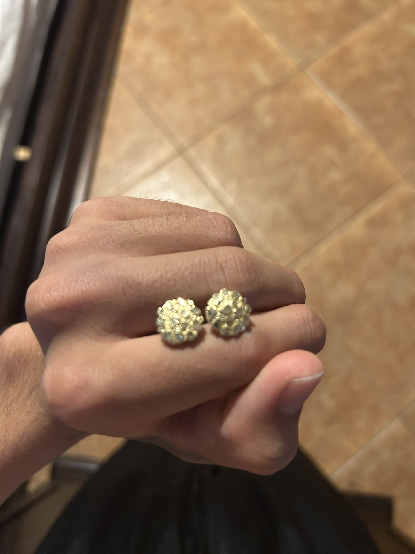 14k Gold Nugget Earrings