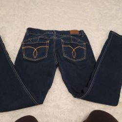 Paris Blues Dark Blue Skinny Jeans with Gold Stitching Size 9