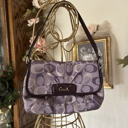 Purple Coach Ashley Small Shoulder Bag