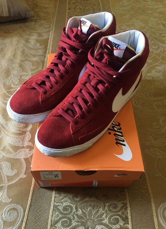 nike blazer red suede