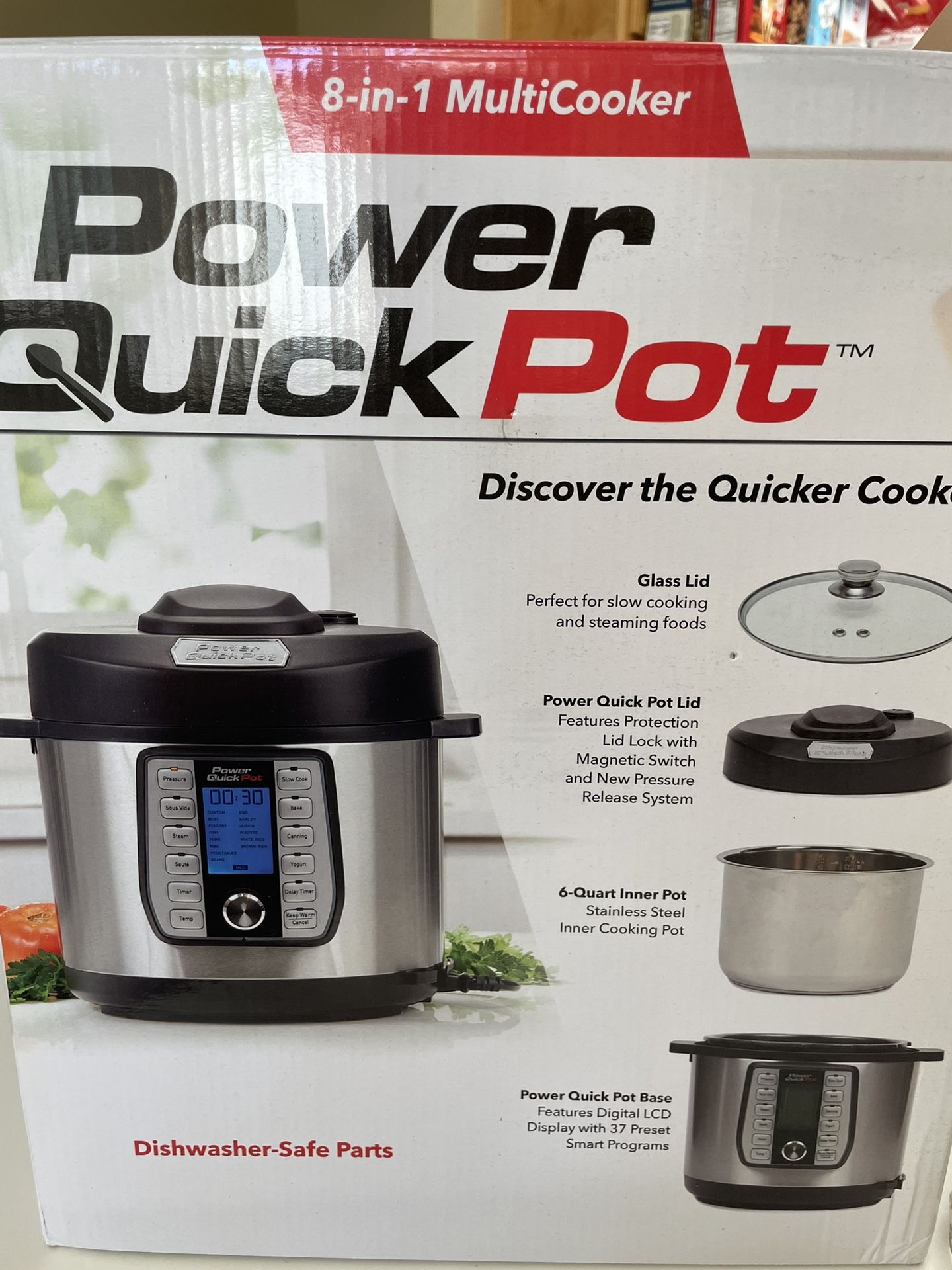 POWER QUICK POT 6 Quart 1200 Watt Stainless 8 in 1 One Touch Multi Cooker NEW!!
