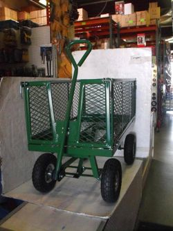 Wagon Steel Mesh w/ Sides Medium w/10" Tire 38x20x28" W 10" AIR TIRES #296069