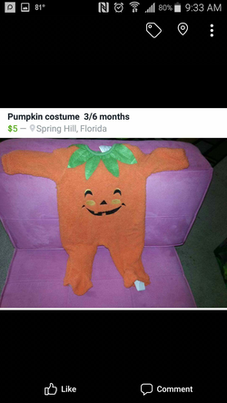 Pumpkin costume 3/6 months