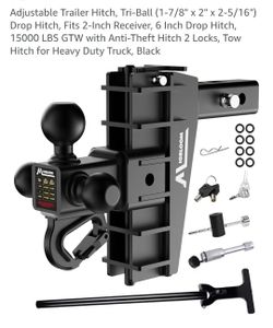 Adjustable Trailer Hitch, Tri-Ball