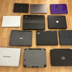 Laptops Mix Lot Of 12 For Parts Or Repair Only 