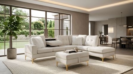 FREE White Glove Delivery – S133 Joy II Beige Sectional | Brand New