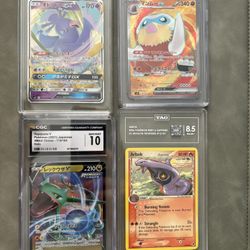 LOT OF 13 LOWER END POKEMON CARD SLABS. TAG, CGC AND AGS