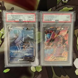$70 Dollars For Both!! PSA 10 CALYREX V & PSA 9 VOLCANION EX 