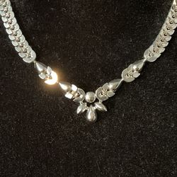 Vintage Engle Brothers Sterling And Crystal State Necklace