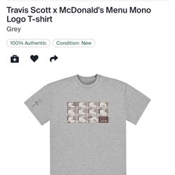 Cactus Jack Grey T shirt - limited Edition XL Size Brand New