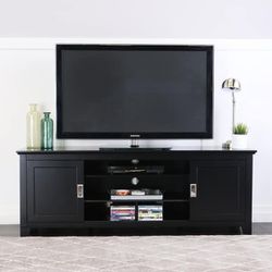 70 inch Black  Sliding Door Storage TV Entertainment (New)