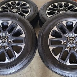 20 inch rims Stock rims and tires TOYOTA TUNDRA all matching  YOKOHAMA 265/60/20 tires in excellent condition 