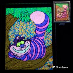 Alice in Wonderland Cheshire Cat Painting, Glow + Blacklight 
